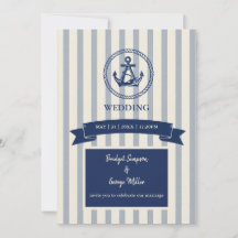 Mariage de destination maritime à rayures d'ancre