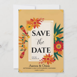Invitation mariage de destination mexique enregistrer les dat