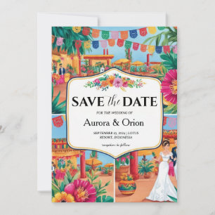Invitation mariage de destination mexique enregistrer les dat