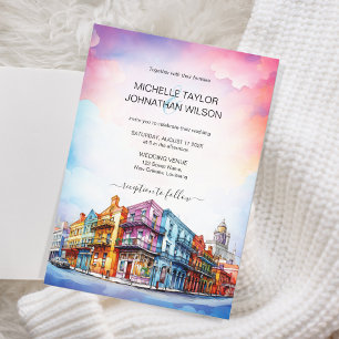 Invitation Mariage de destination moderne Nouvelle-Orléans Aq