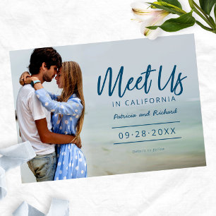 Invitation Mariage de Destination Moderne Photo de Save the D