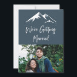 Invitation Mariage de destination Montagne Bleue et Blanche<br><div class="desc">Si vous projetez un mariage de destination dans une station de montagne,  c'est une faire-part de mariage parfaite à envoyer à vos invités à les invitations pour partager vos voeux à venir.</div>