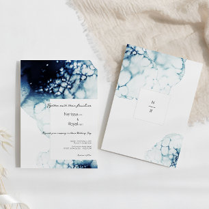 Invitation Mariage de destination nautique bleu