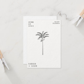 Invitation Mariage de destination Palm Tree vintageEnregistre