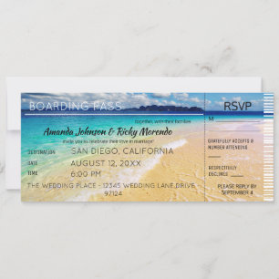 Invitation Mariage de destination plage RSVP