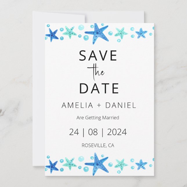 Invitation mariage de destination plage tropicale enregistrer (Devant)