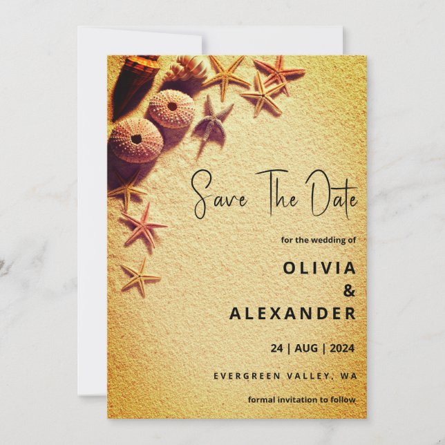 Invitation mariage de destination plage tropicale enregistrer (Devant)