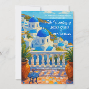 Invitation Mariage de destination sur l'île grecque de Santor