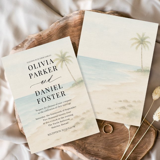Invitation Mariage de Destination sur une Plage Tropicale  (Créateur téléchargé)