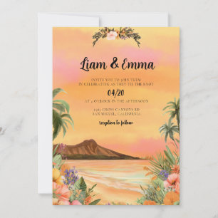 Invitation Mariage de destination tropical à Maui Hawaï