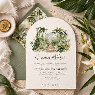 Invitation Mariage de destination tropical jungle aquarelle