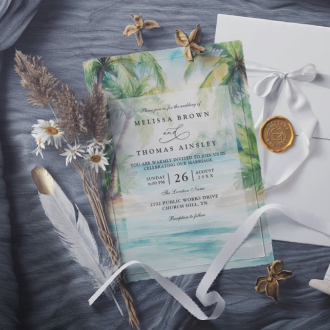 Invitation Mariage de destination tropical sur la plage Parad (Créateur téléchargé)