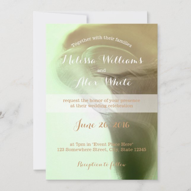 Invitation Mariage de détails de fleur romantique (Devant)