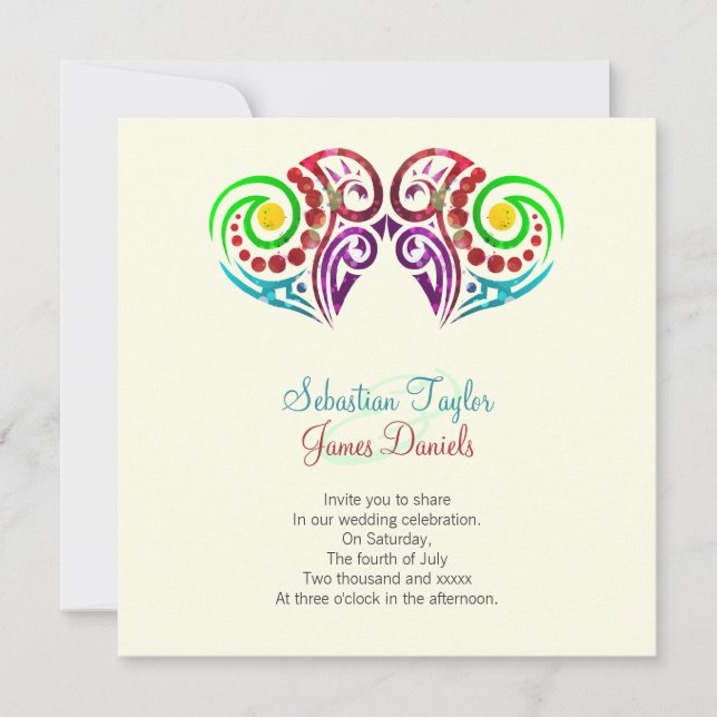 Invitation Mariage de deux coeurs (Devant)
