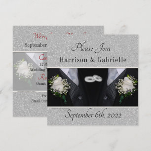 Invitation Mariage de deux fiancés deux coeurs