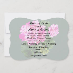 Invitation Mariage de deux Geraniums à rayures blanches et ro
