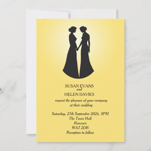 Invitation Mariage de deux mariées (Devant)