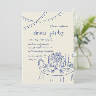 Invitation Mariage de dîner à main dessinée et manuscrite