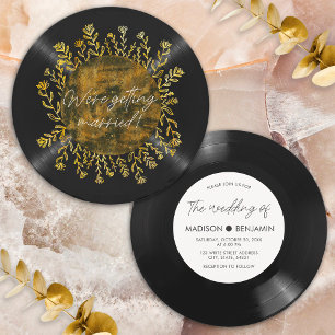Invitation Mariage de disques Gold Fleur sauvage Vinyl Lp