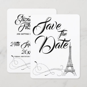 Invitation Mariage De Doodles Parisiens Économisez La Date