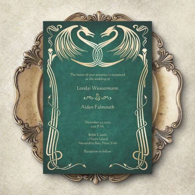 Invitation Mariage de dragon médiéval (Créateur téléchargé)