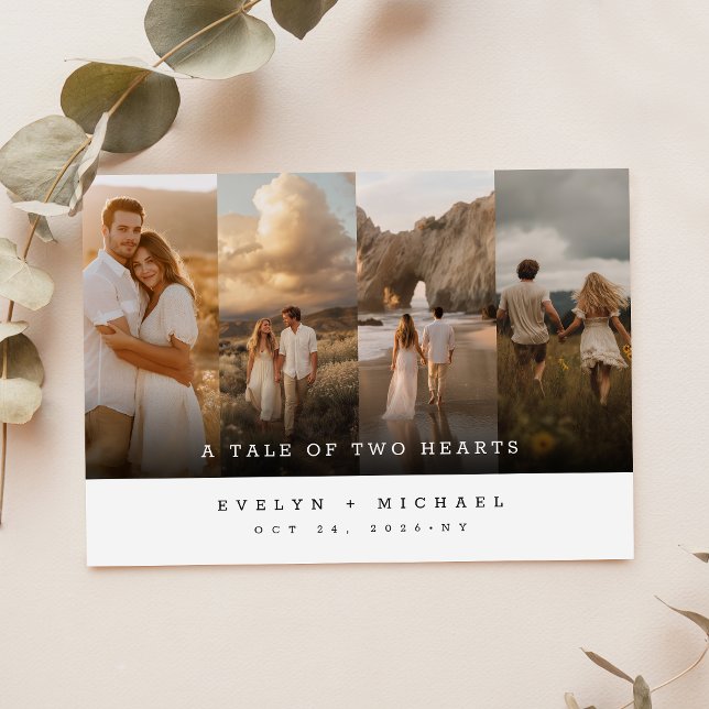 Invitation Mariage de fantaisie rustique avec collage de phot (Créateur téléchargé)