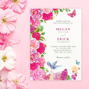 Invitation Mariage de faune florale aquarelle en fleurs