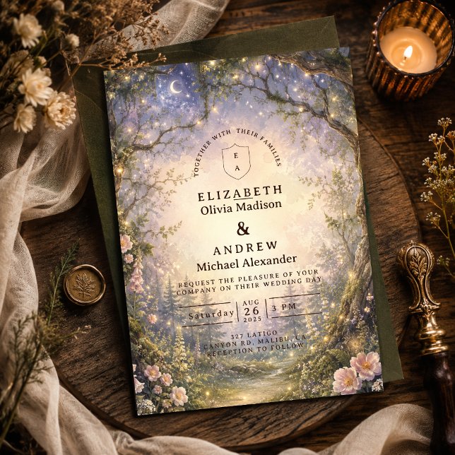 Invitation Mariage de Fée de la Forêt Enchantée (Créateur téléchargé)