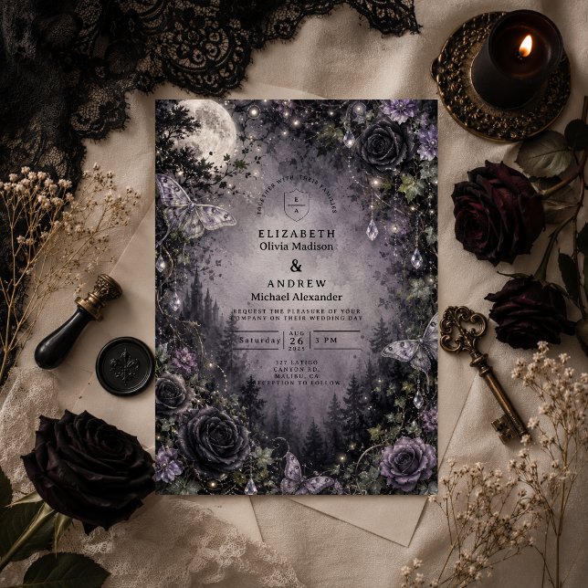 Invitation Mariage de fée gothique au clair de lune (Créateur téléchargé)