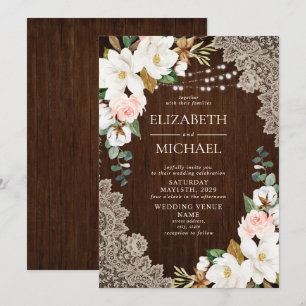 Invitation Mariage de ferme en bois rustique