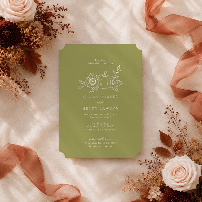 Invitation Mariage de ferme rustique avec citrouille et tourn (Créateur téléchargé)