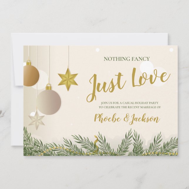Invitation Mariage de Fête de Vacances Amour Juste Fuite de N (Devant)