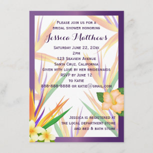 Invitation Mariage de Fête des mariées de l'Oiseau pourpre du