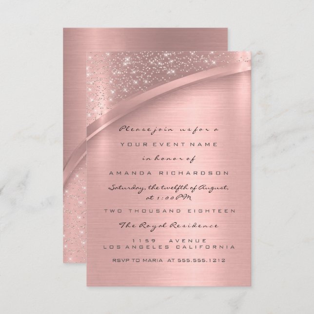 Invitation Mariage de Fête des mariées de Parties scintillant (Devant / Derrière)
