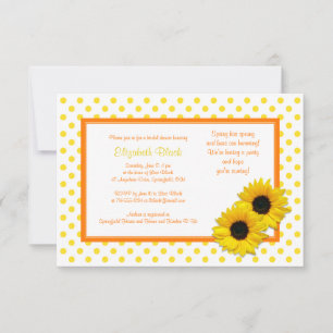 Invitation Mariage de Fête des mariées de tournesol Polka Dot