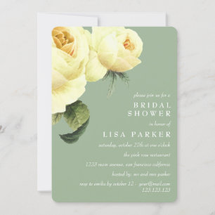 Invitation Mariage de Fête des mariées vintage Rose jaune