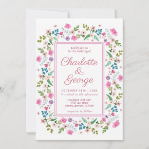 Invitation Mariage de fête Eélégant Garden Flowers