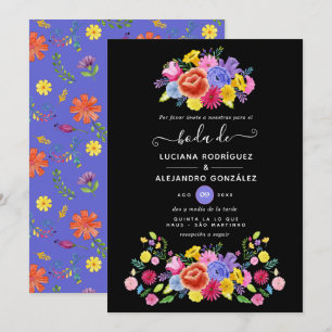Invitation Mariage de fête espagnole florale aquarelle