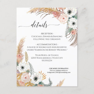 Invitation Mariage de feuillage de laiton du désert Boho Flor
