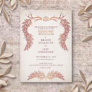 Invitation Mariage de feuillage de l'automne celtique païen