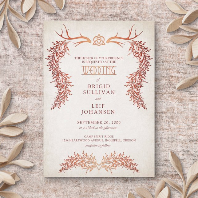 Invitation Mariage de feuillage de l'automne celtique païen (Créateur téléchargé)