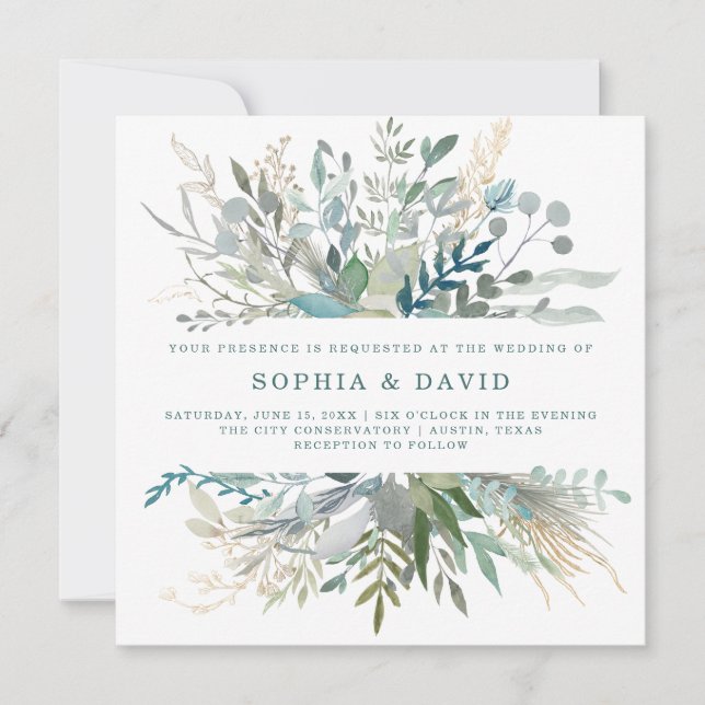 Invitation Mariage de feuillage des bois (Devant)