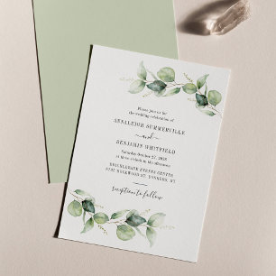 Invitation Mariage de feuillage Eucalyptus