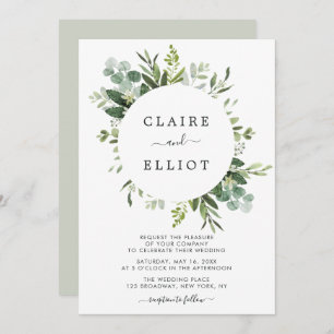 Invitation Mariage de feuillage vert Eucalyptus