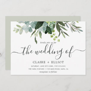 Invitation Mariage de feuillage vert Eucalyptus
