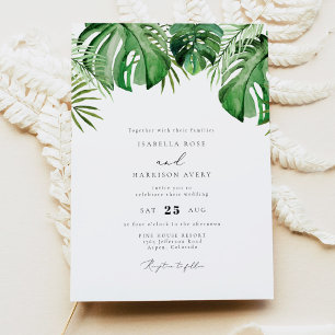 Invitation MARIAGE de feuille de palme CORA Tropical Watercol