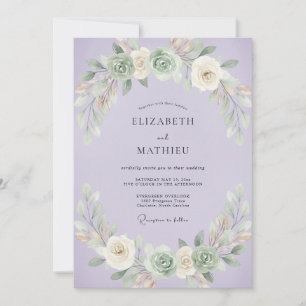 Invitation Mariage de feuille de succulent violet