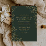 Invitation Mariage de feuille verte minimal or<br><div class="desc">Présentez votre journée spéciale avec un faire-part de mariage en feuille minimal mais élégant. Dotée d'un design raffiné aux délicats accents de feuilles, cette invitation allie simplicité et beauté naturelle, parfaite pour les couples qui apprécient l'élégance sobre. L'aménagement propre et moderne offre un aspect sophistiqué tout en gardant l'accent sur...</div>