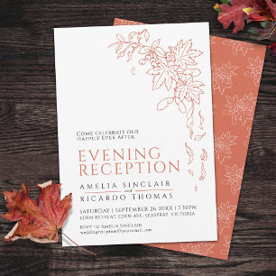 Invitation Mariage de feuilles d'automne réception orange brû
