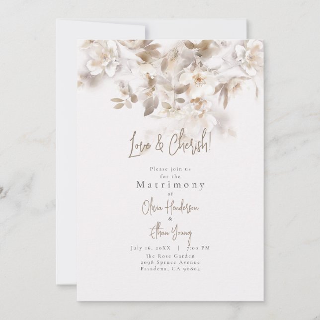 Invitation Mariage de feuilles de chute molle (Devant)